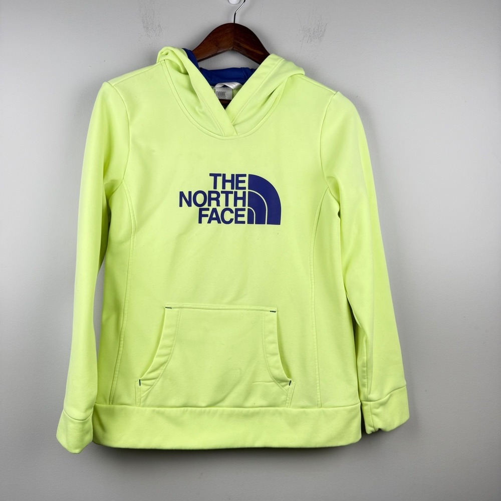 The North Face Pullover Fleece Hoodie Womens Medium Neon Yellow Gorpcore Hiking